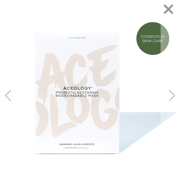 NIB Aceology PROBIOTIC RESTORING BIODEGRADABLE MASK 4 pack and - Picture 1 of 4
